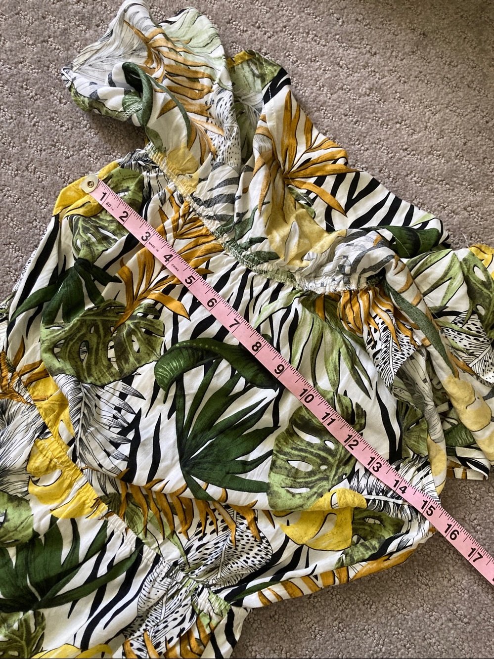 Abel The Label one-shoulder tropical leaf dress, Medium. - Picture 8 of 10